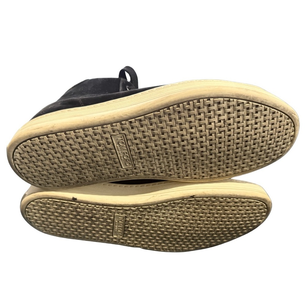 Tom Ford Black Velvet High-Top Sneakers - Picture 2 of 5